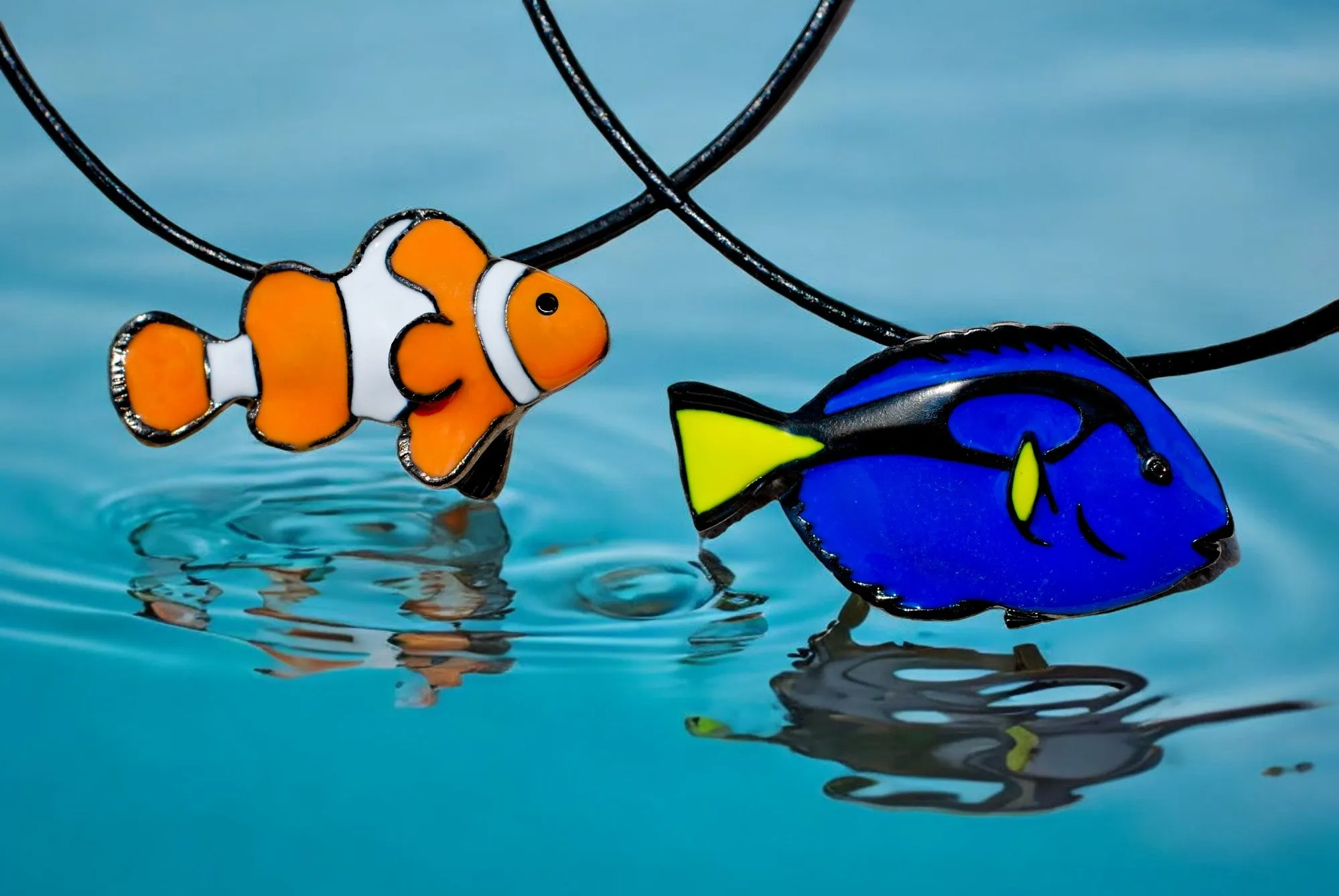 Clown Fish Necklace for Women and Teens- Tropical Necklaces for Women, Clown Fish Pendant Clown Fish Charm, Themed Necklaces for Women and Teens