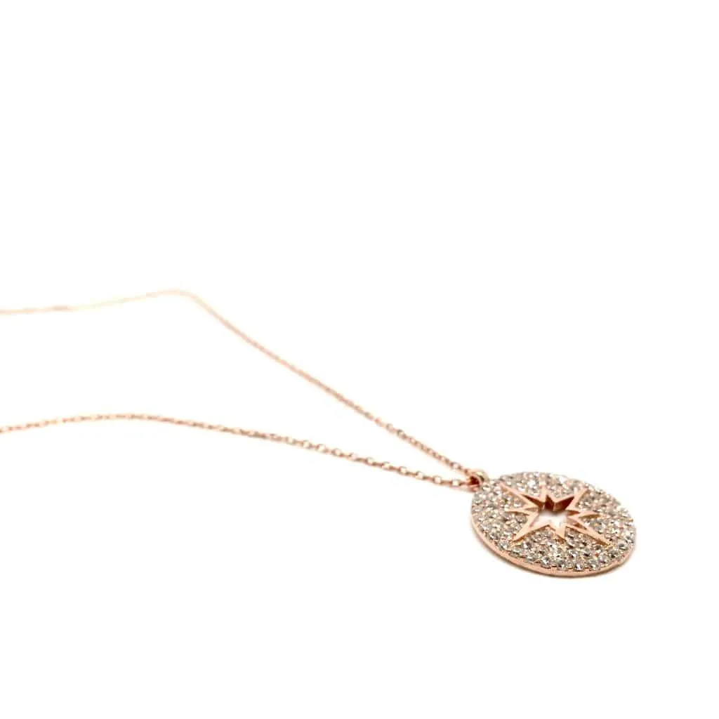 Cubic Zirconia Star Pendant Necklace in Rose Gold, Silver or Black by Naked Nation