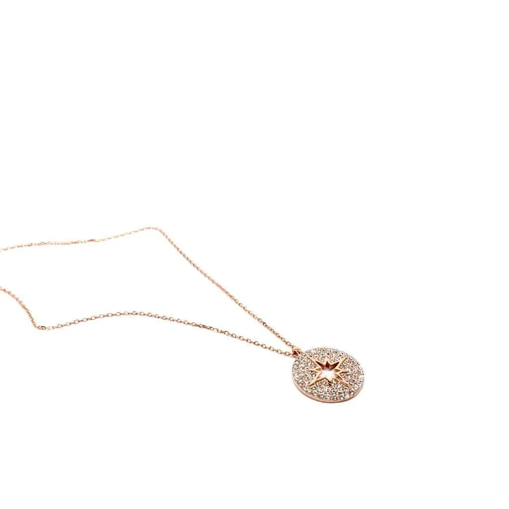 Cubic Zirconia Star Pendant Necklace in Rose Gold, Silver or Black by Naked Nation