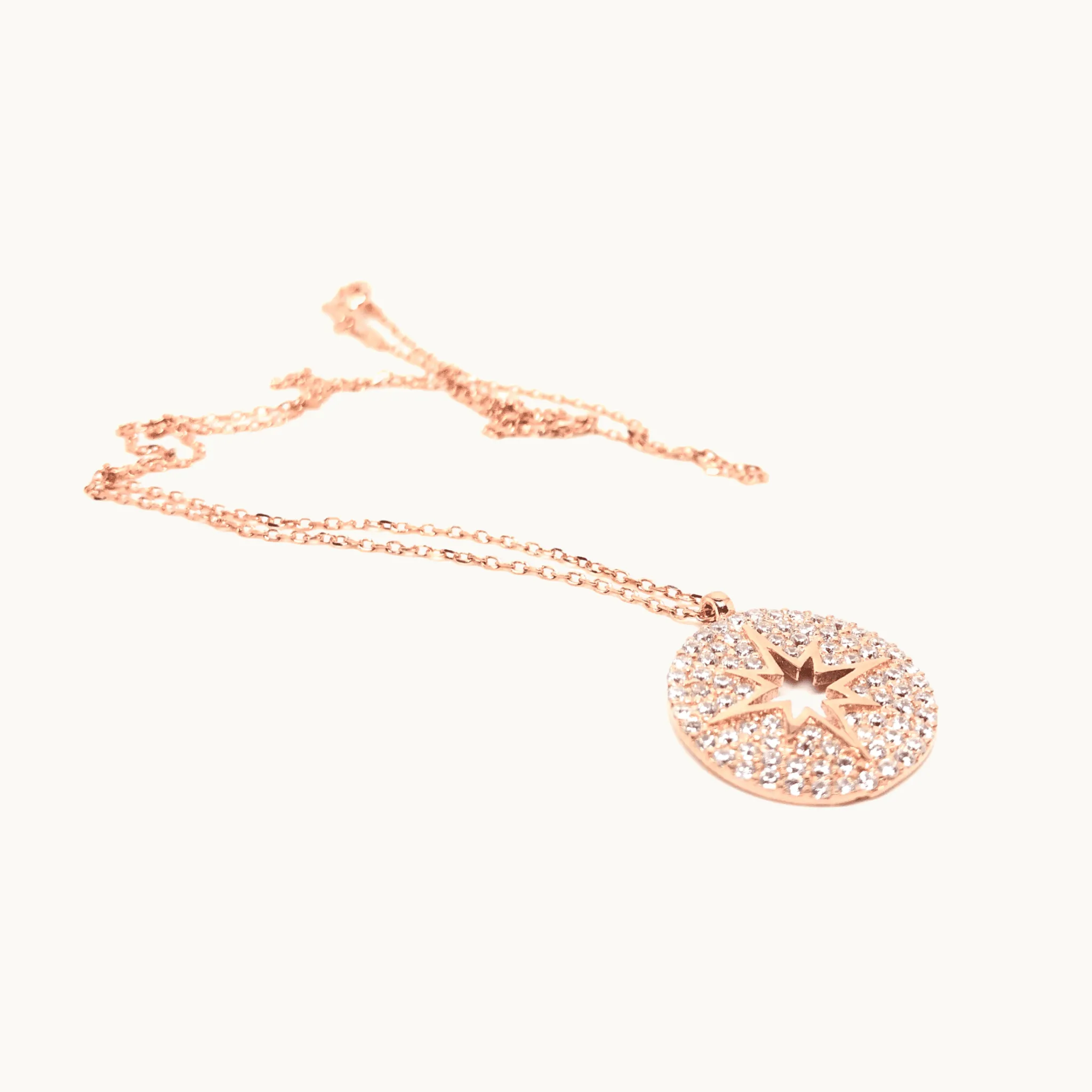 Cubic Zirconia Star Pendant Necklace in Rose Gold, Silver or Black by Naked Nation