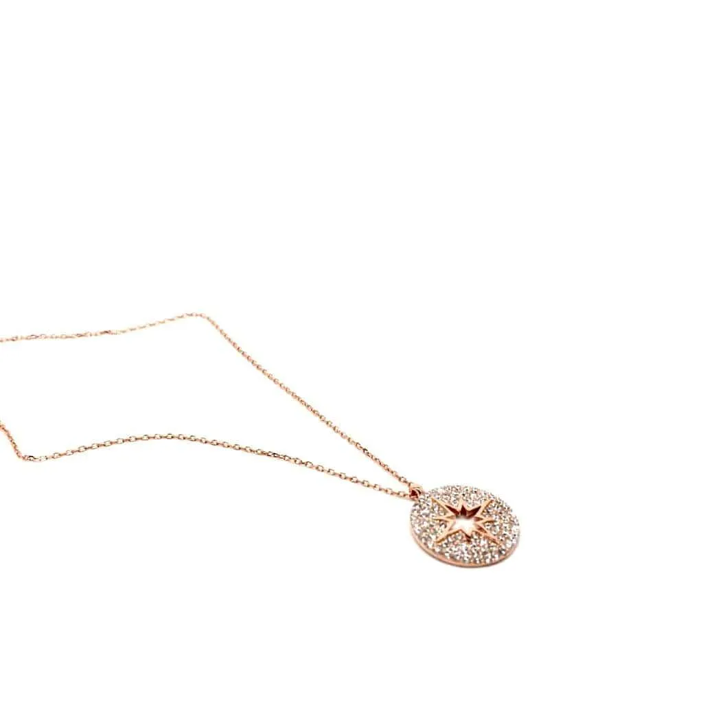 Cubic Zirconia Star Pendant Necklace in Rose Gold, Silver or Black by Naked Nation