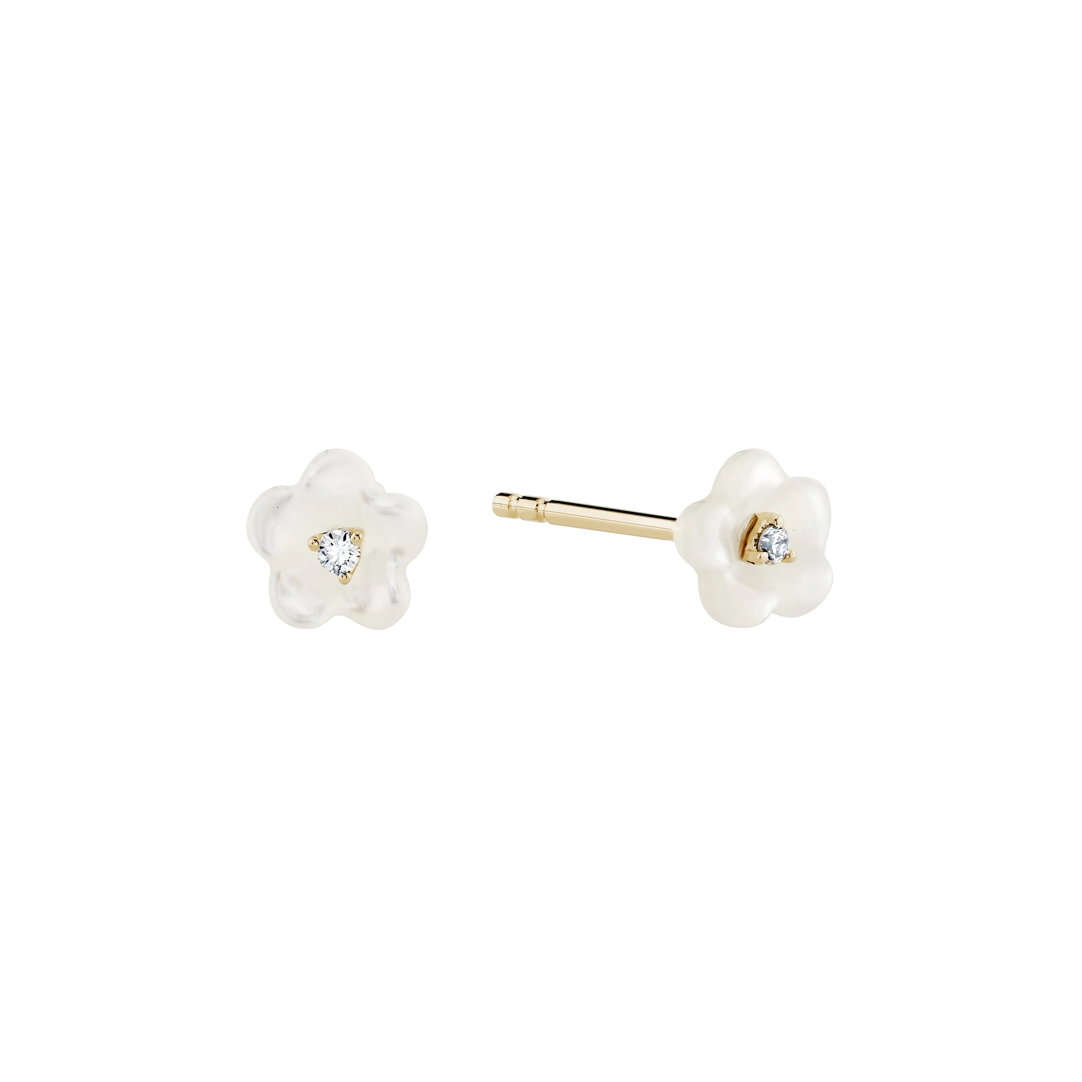 Diamond Blossom Mother of Pearl Studs