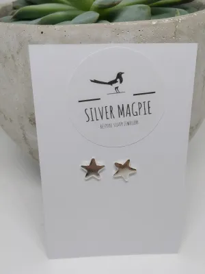 Earrings - Small Plain Polished Star Studs