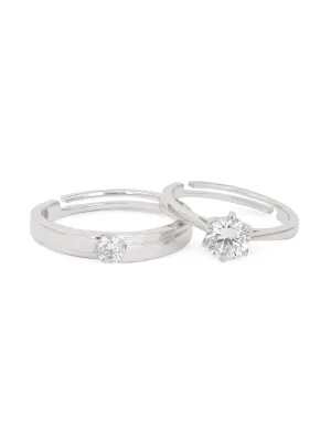 Elegant Adjustable Silver Rings For Couple