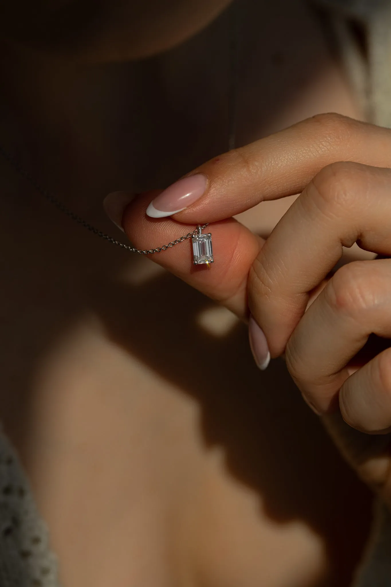 Emerald Diamond Pendant Necklace