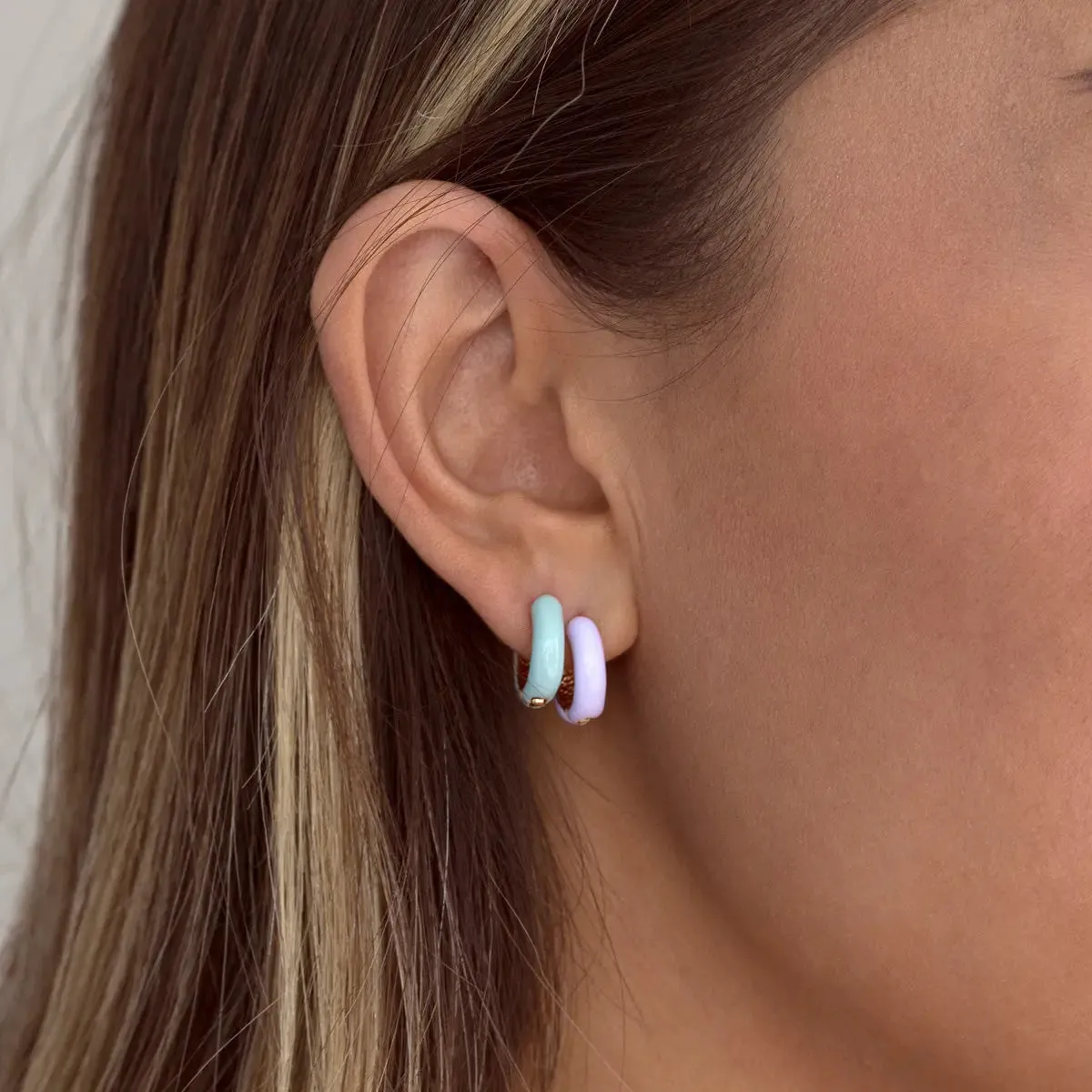 Enamel Hoop Earring