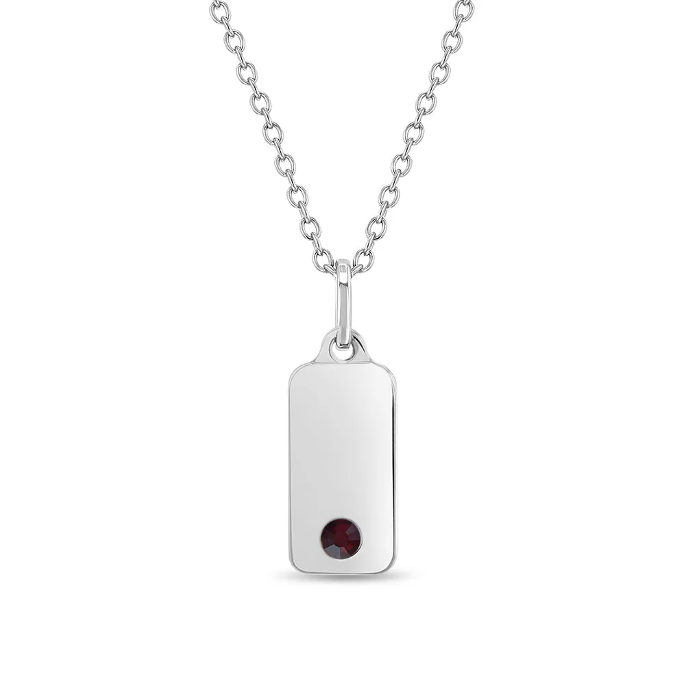 Engraved Tag Women's Pendant/Necklace - Sterling Silver