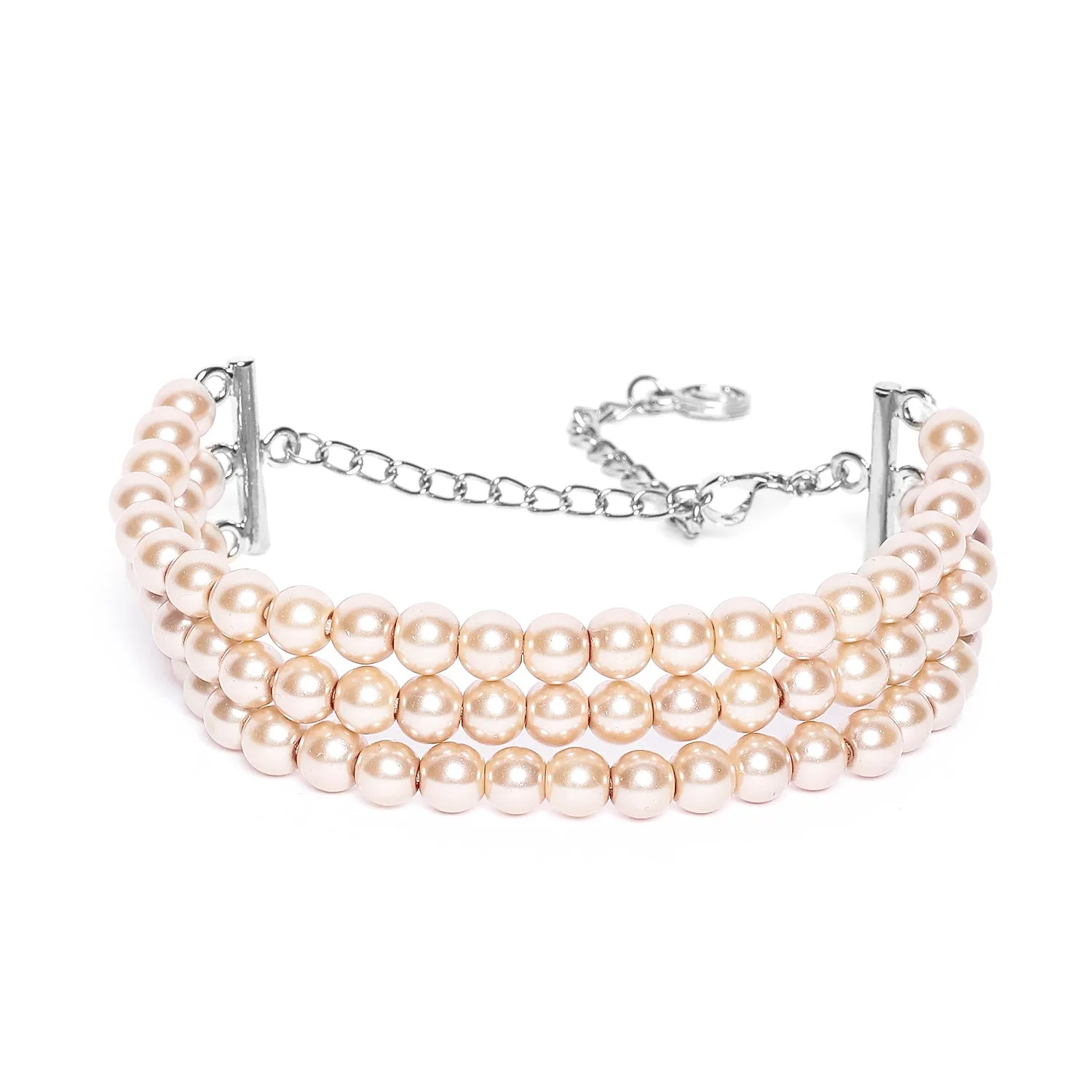 Estele - Cream Pearl Three Line Bracelet