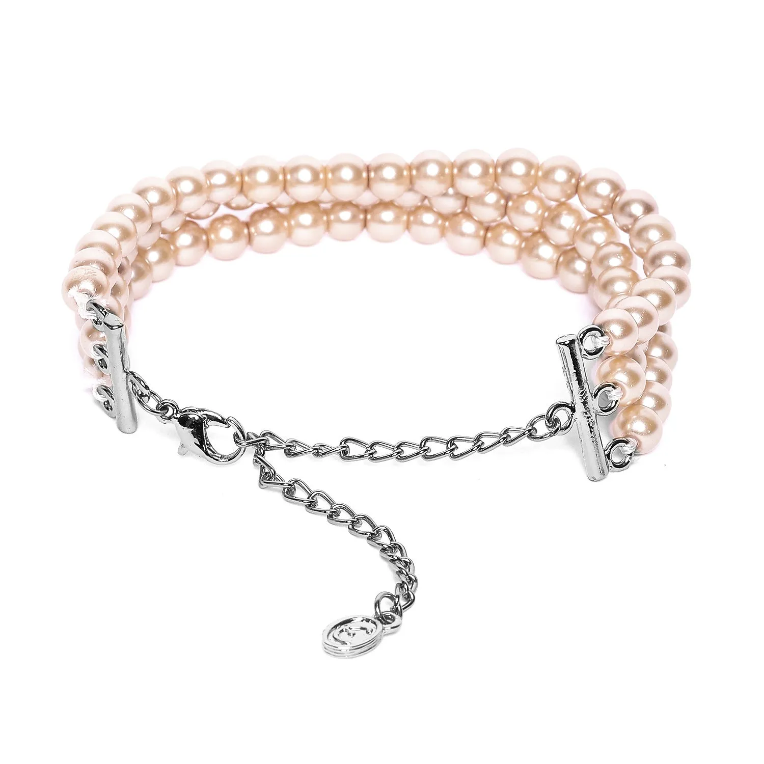 Estele - Cream Pearl Three Line Bracelet