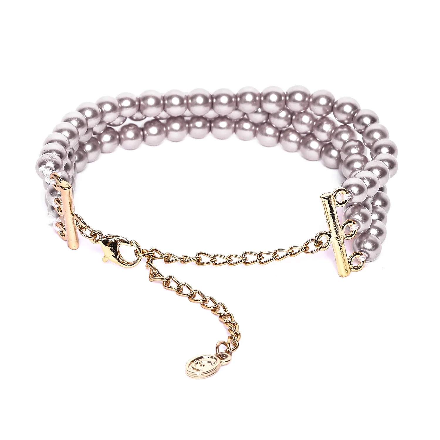 Estele - Purple Pearl Three Line Bracelet