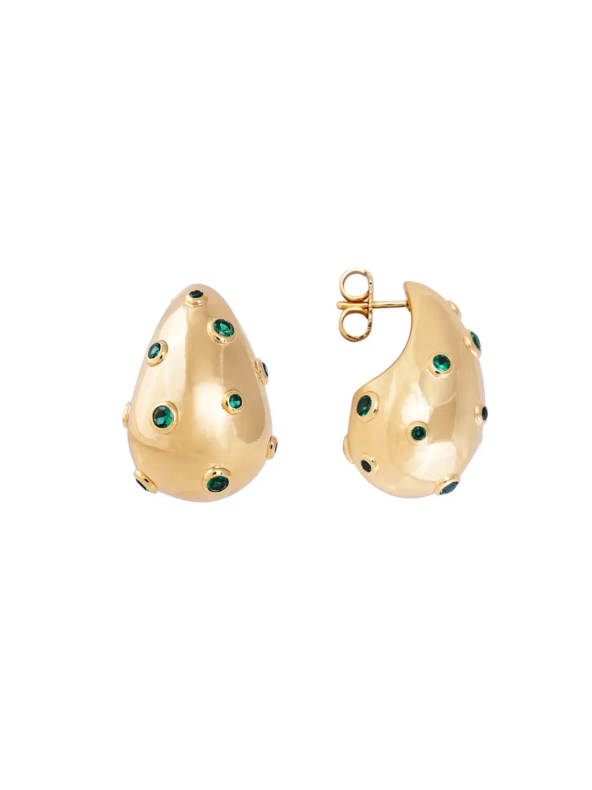 FAIRLEY Green Crystal Monaco Studs