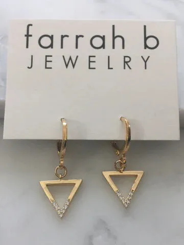 Farrah B Triangle Huggie Earrings