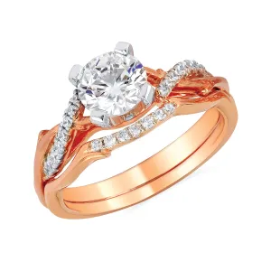 Forever Elegant&trade; 1/8 Ctw. Diamond Semi Mount shown with 1 Ct. Round Center Diamond in 14K Gold