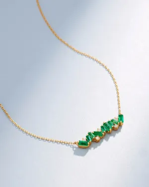 Frenzy Emerald Bar Pendant