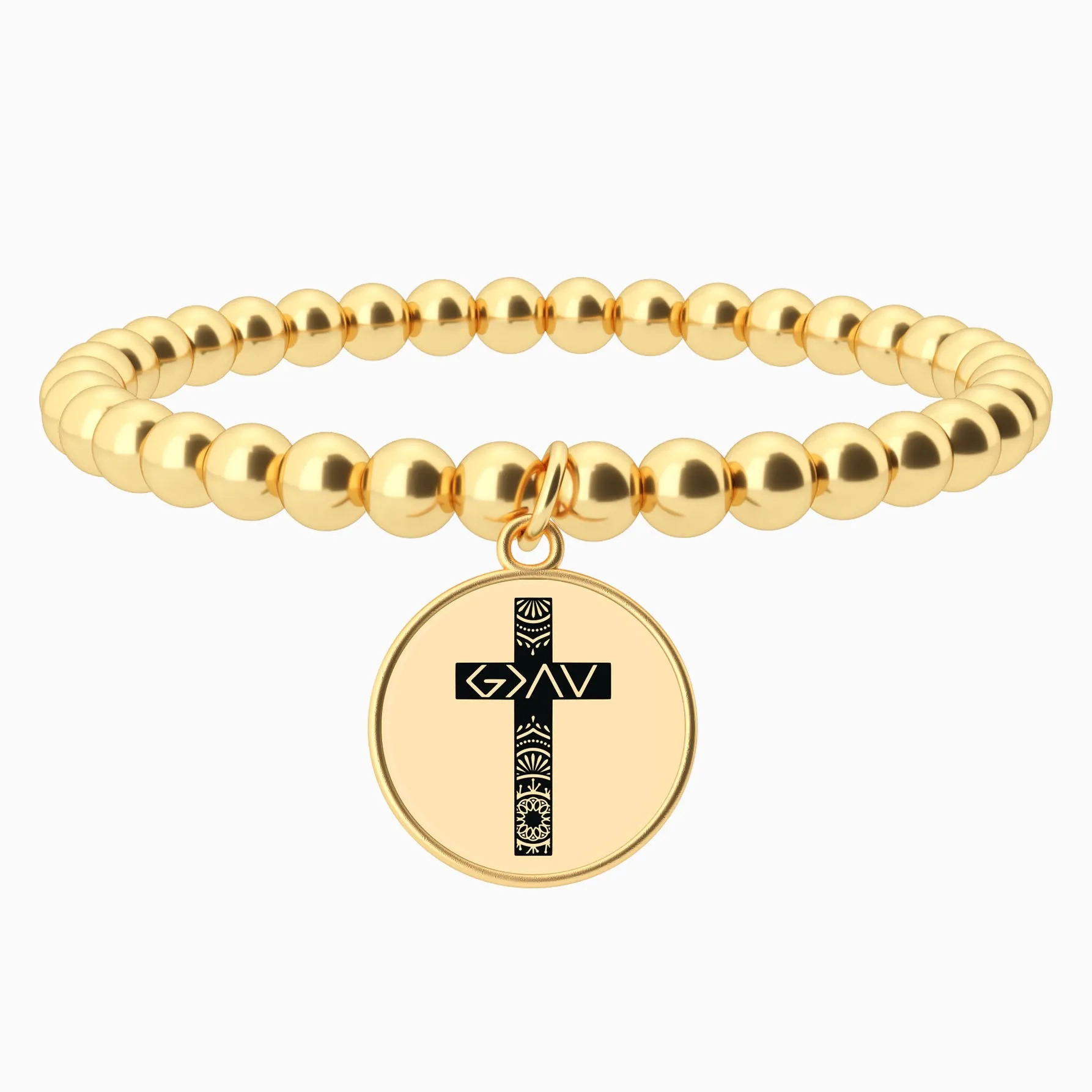 God Is Greater - Cross - Beaded Bracelet