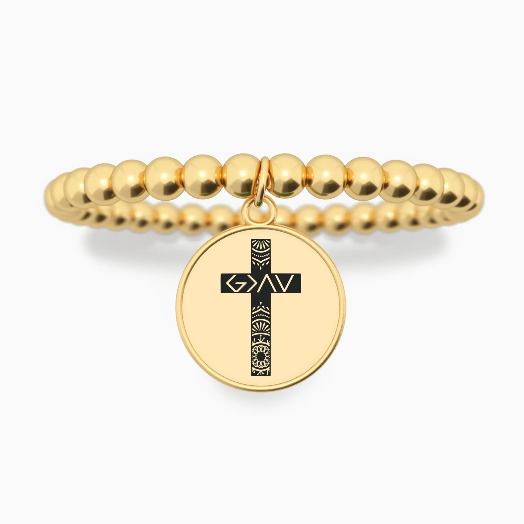 God Is Greater - Cross - Beaded Bracelet