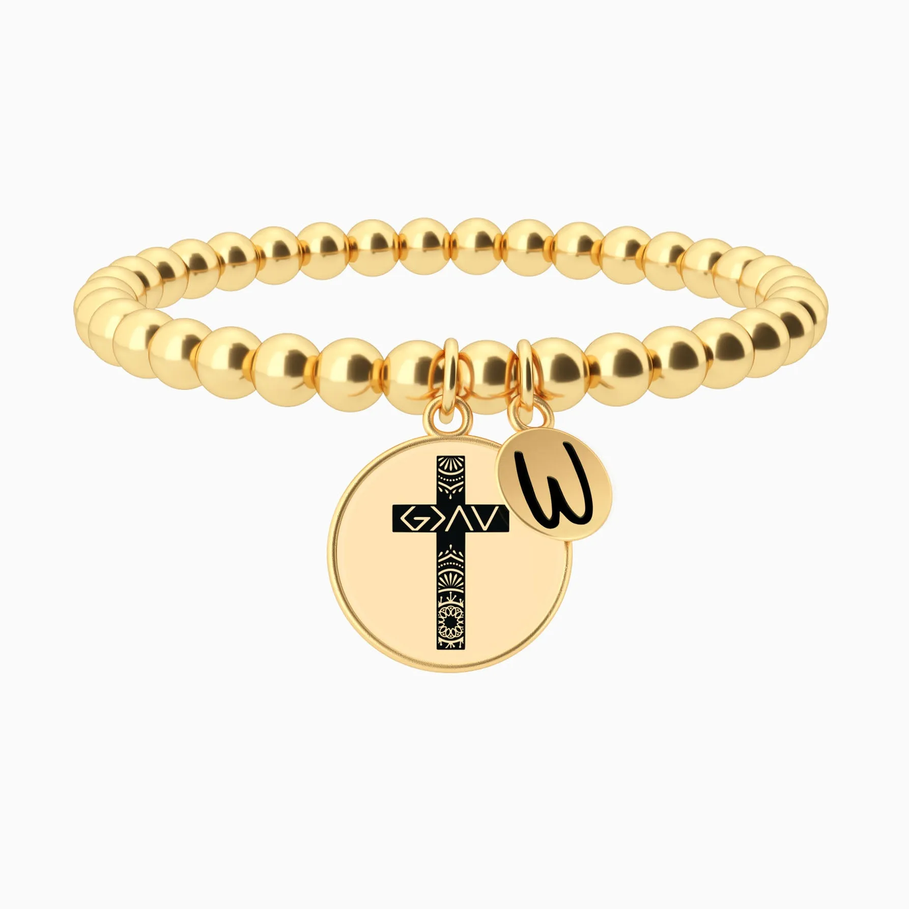 God Is Greater - Cross - Beaded Bracelet