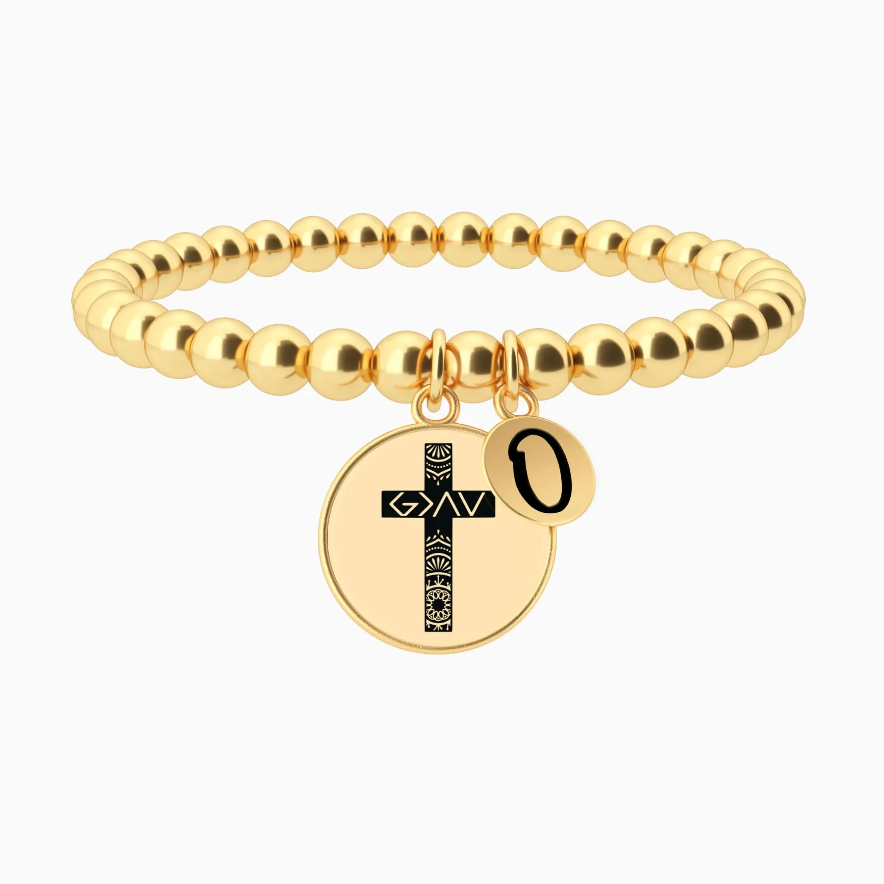 God Is Greater - Cross - Beaded Bracelet