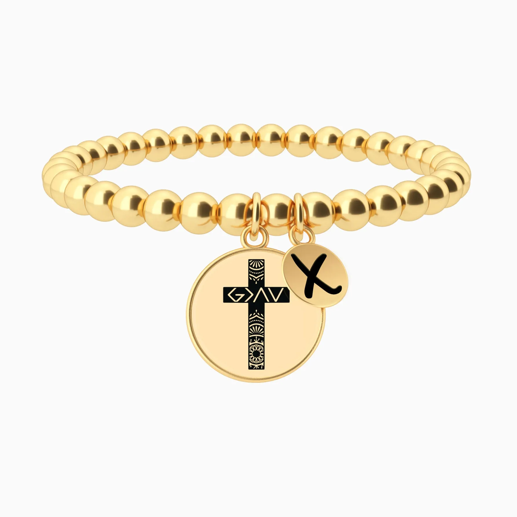 God Is Greater - Cross - Beaded Bracelet