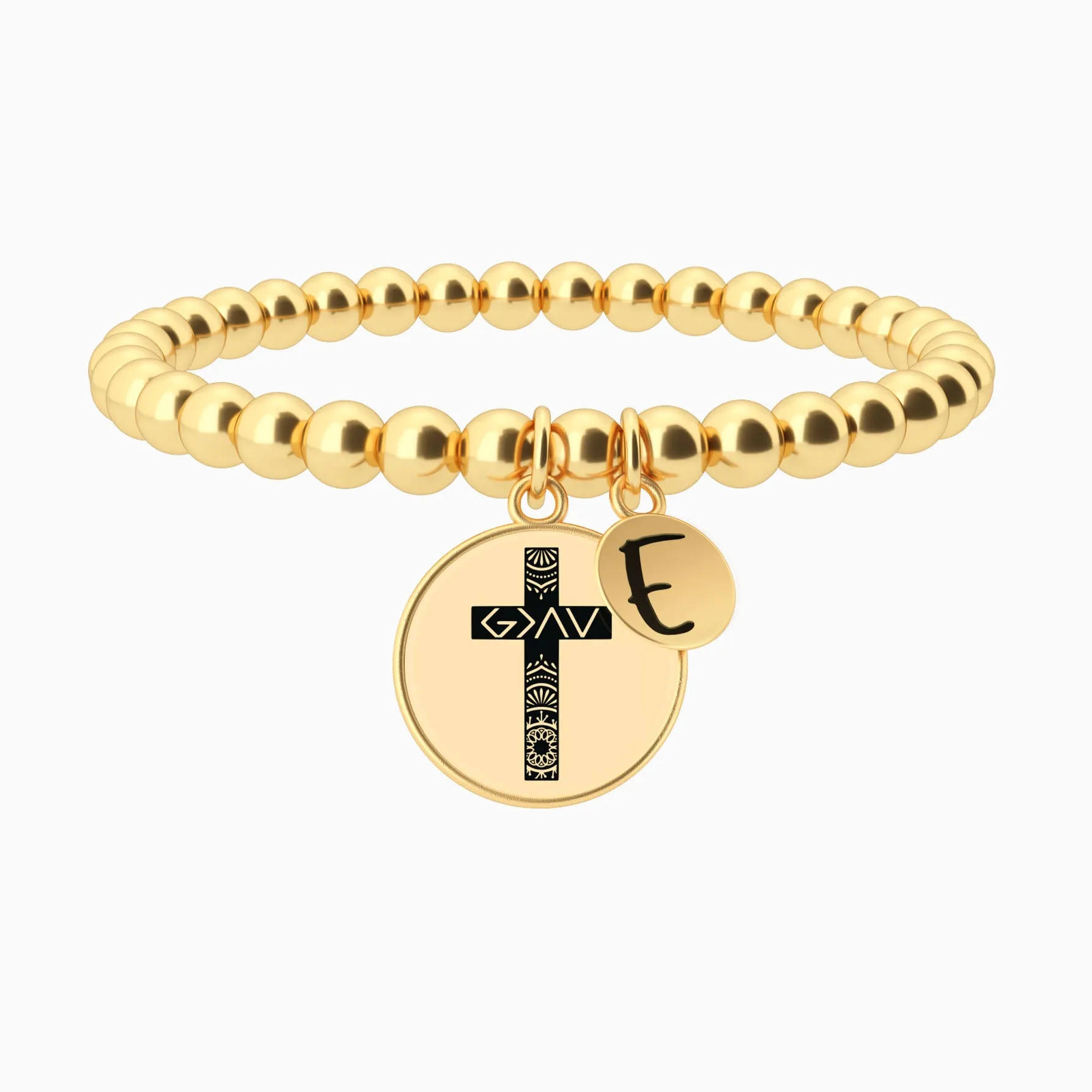 God Is Greater - Cross - Beaded Bracelet