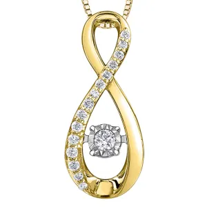 Gold and Diamond Infinity Pulse Pendant