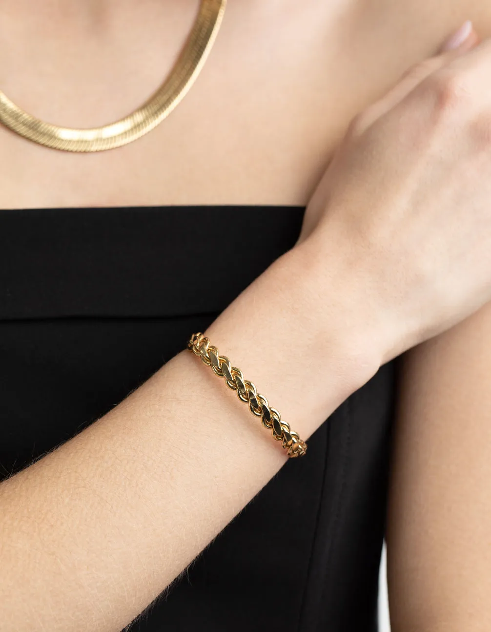 Gold Plated Woven Bracelet