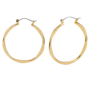 Gold Wavy Hoop Earrings