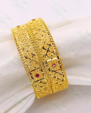 GRACEFUL DESIGNER GOLD PLATED BANGLES