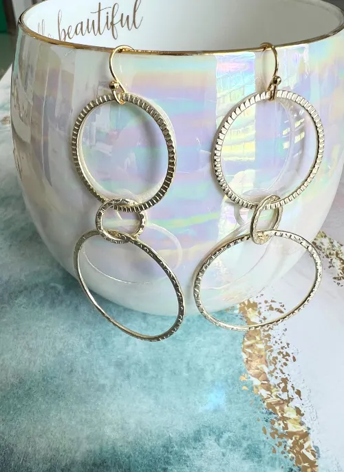 Hammered Multi Hoop Earrings