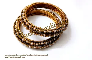 Kada Pearl Metal Bangles