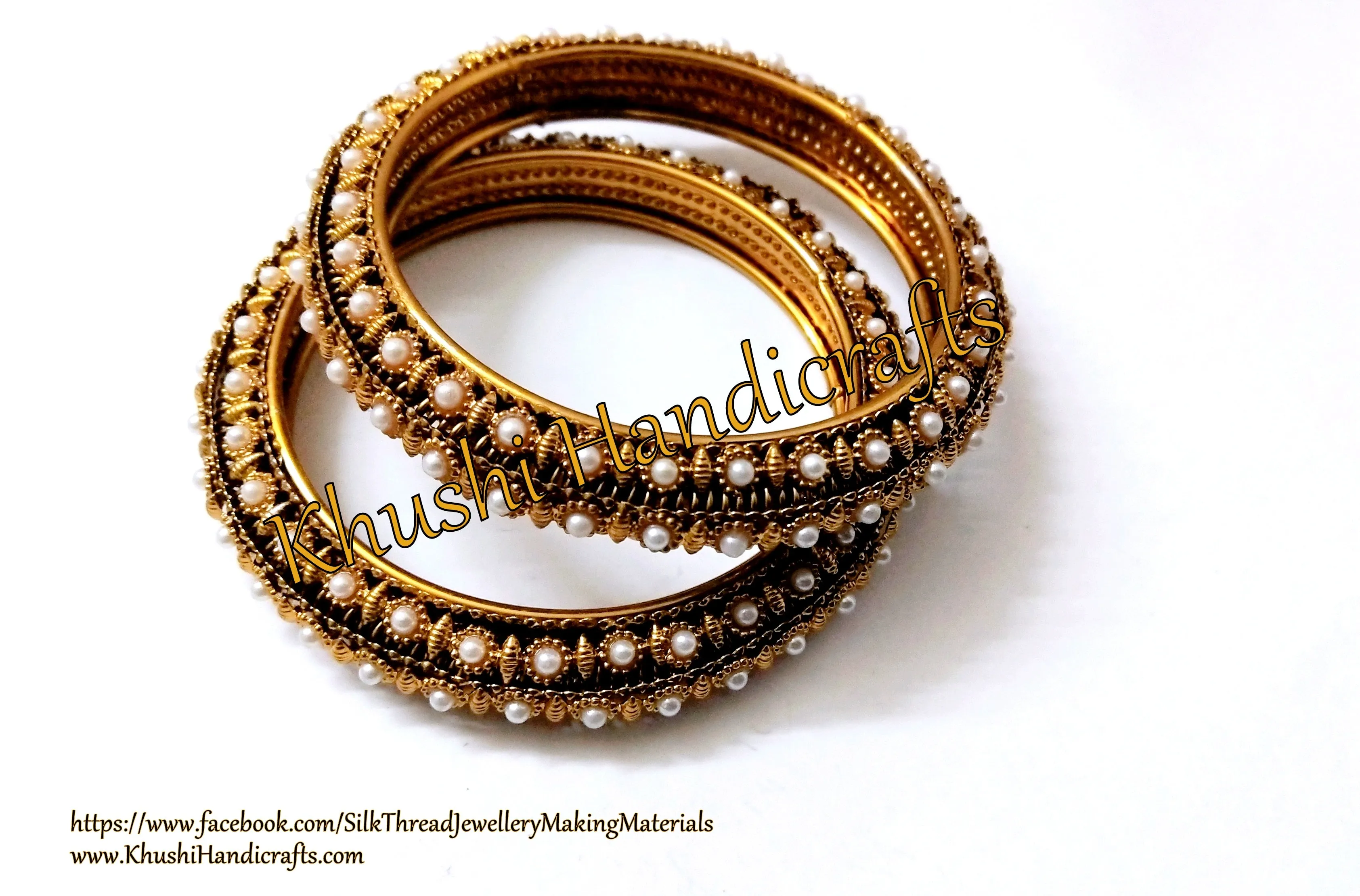 Kada Pearl Metal Bangles