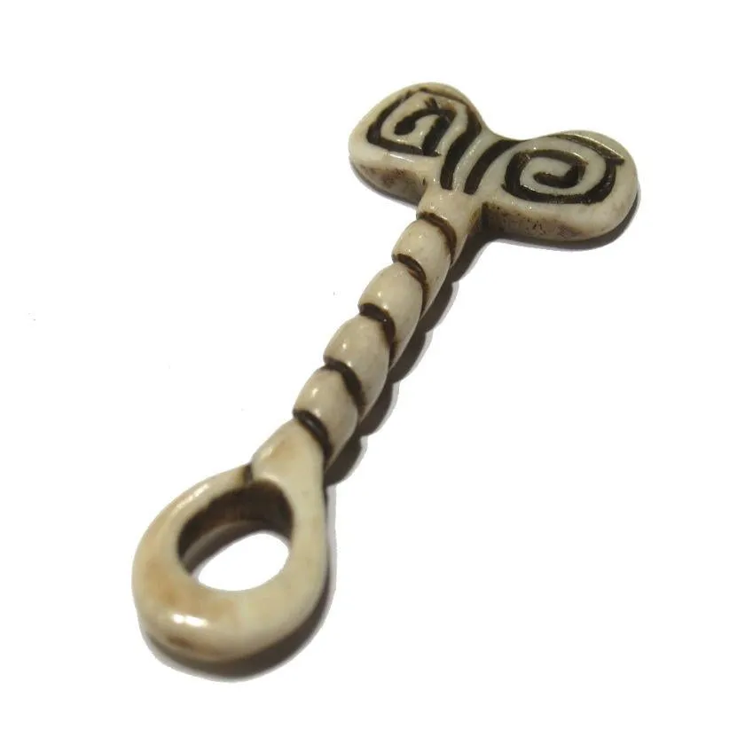 Kirdi "Cache Sexe" Style Hand Carved Cow Bone Pendant