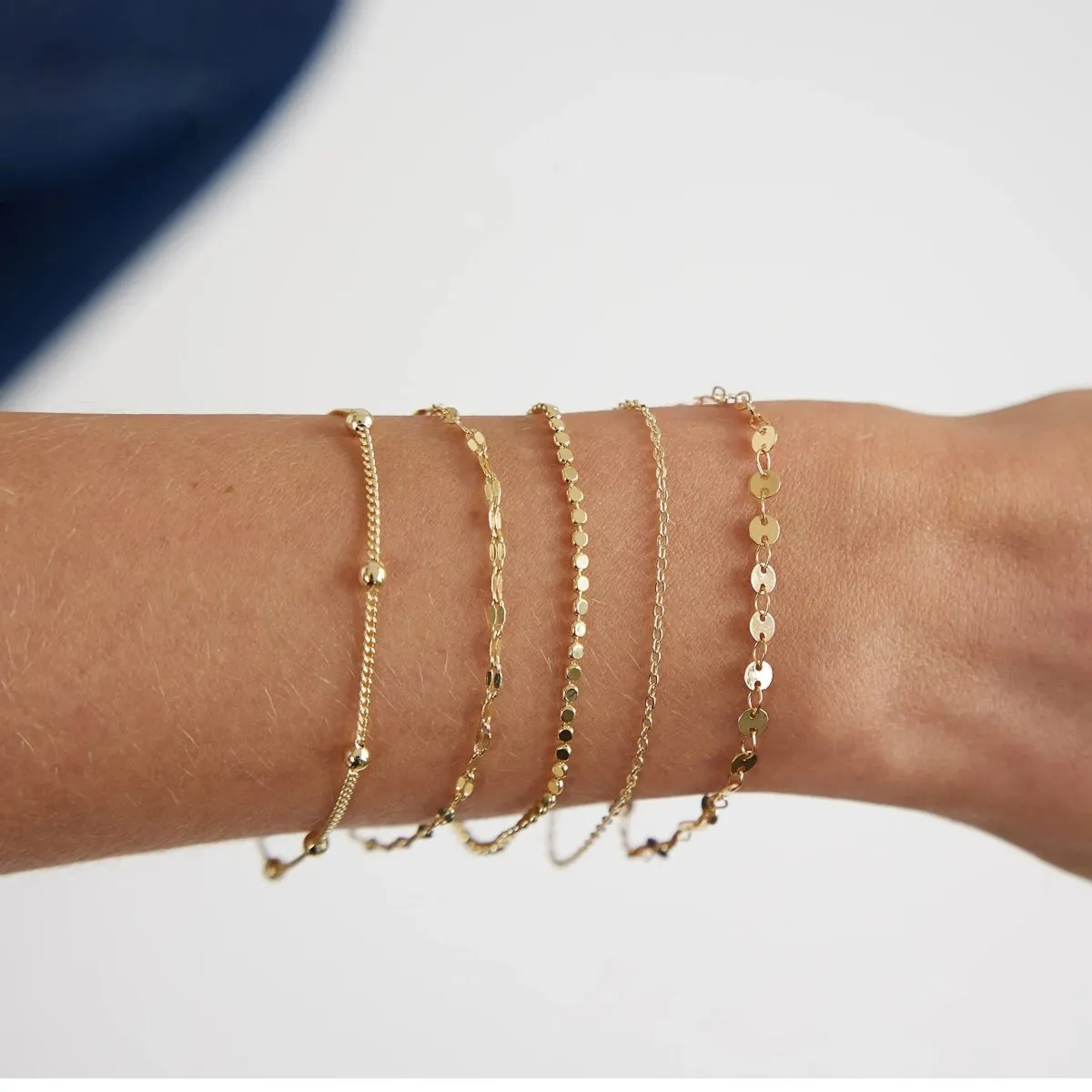 Kyerlyn Dainty Gold 5 Layer Dot Bracelets