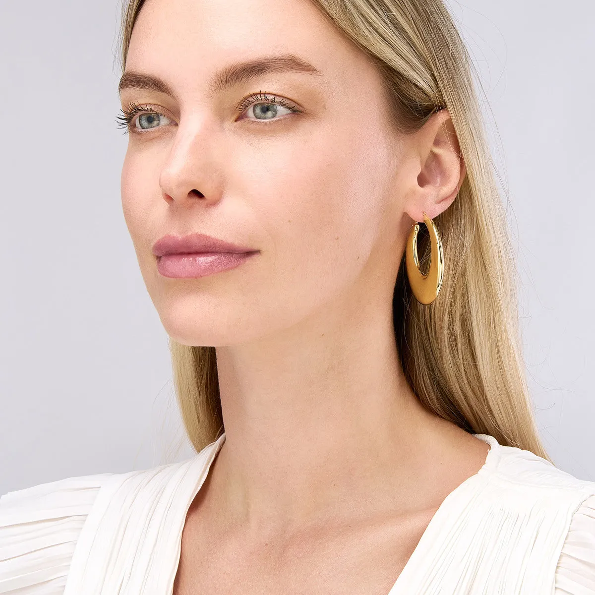 Large Graduated Puffed Hoop Earrings