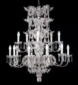 Large Silver Chandeliers With Crystal Pendants