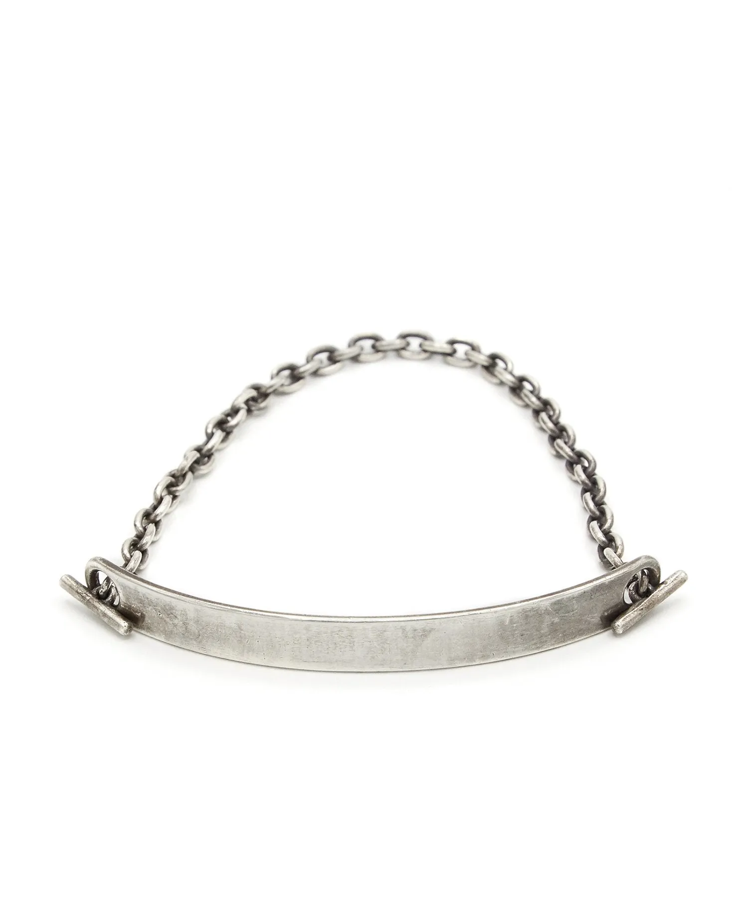 M. Cohen 7mm Silver Fine Scale Top Id Bar Bracelet