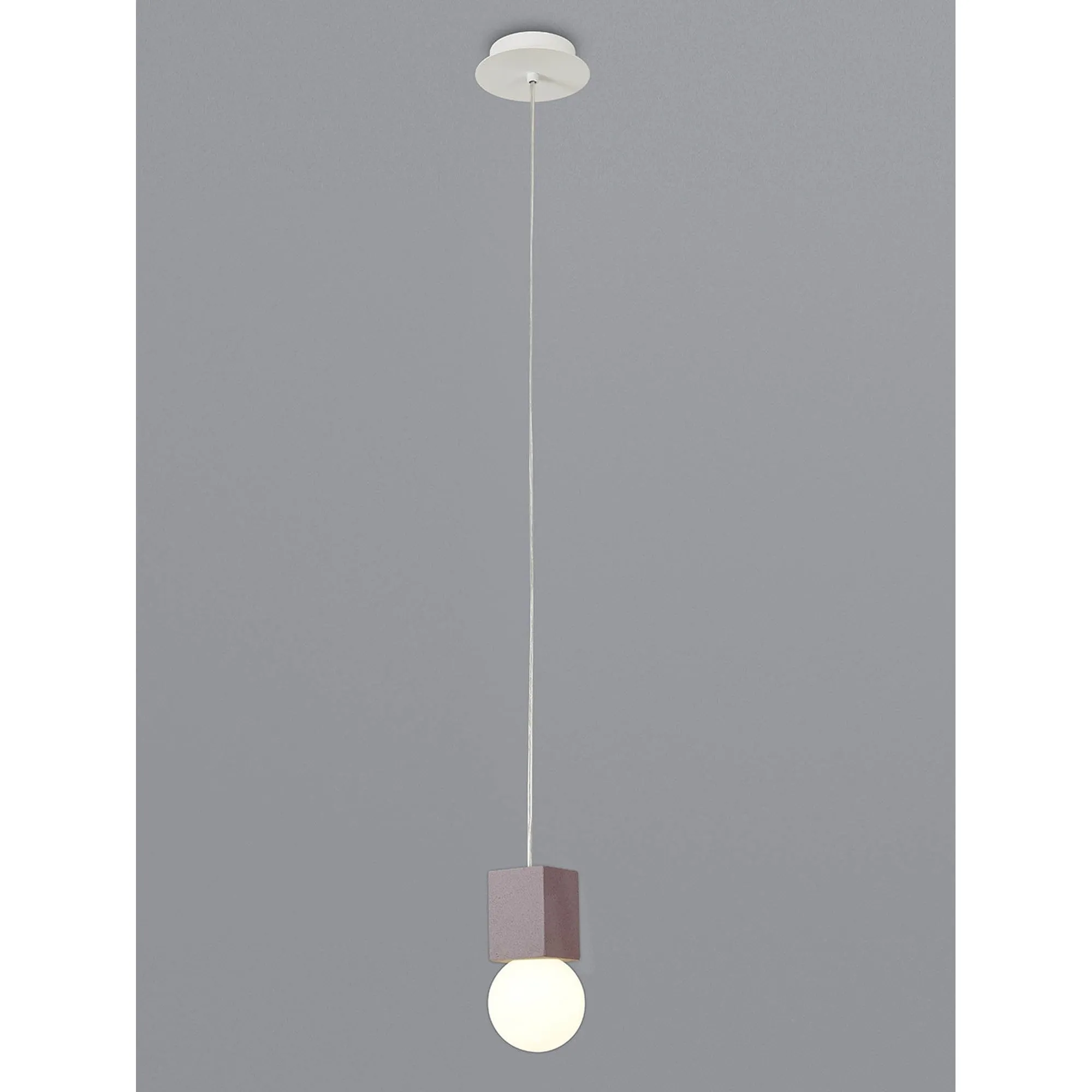 Mantra M7706 Galaxia Pendant Square 1 Light White / Red Cement