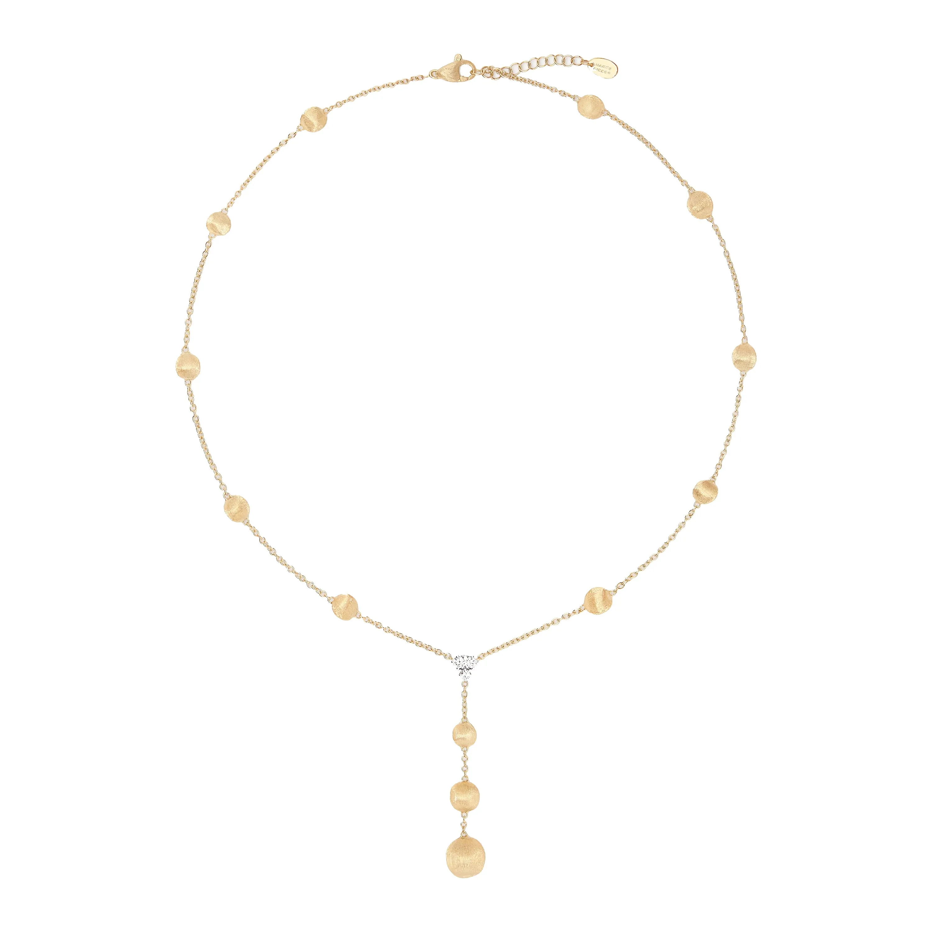 Marco Biecgo 18K Yellow Gold Africa Lariat Necklace with Diamonds