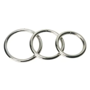 Master Series Trine Steel Cock Ring Collection 3 Pack Silver