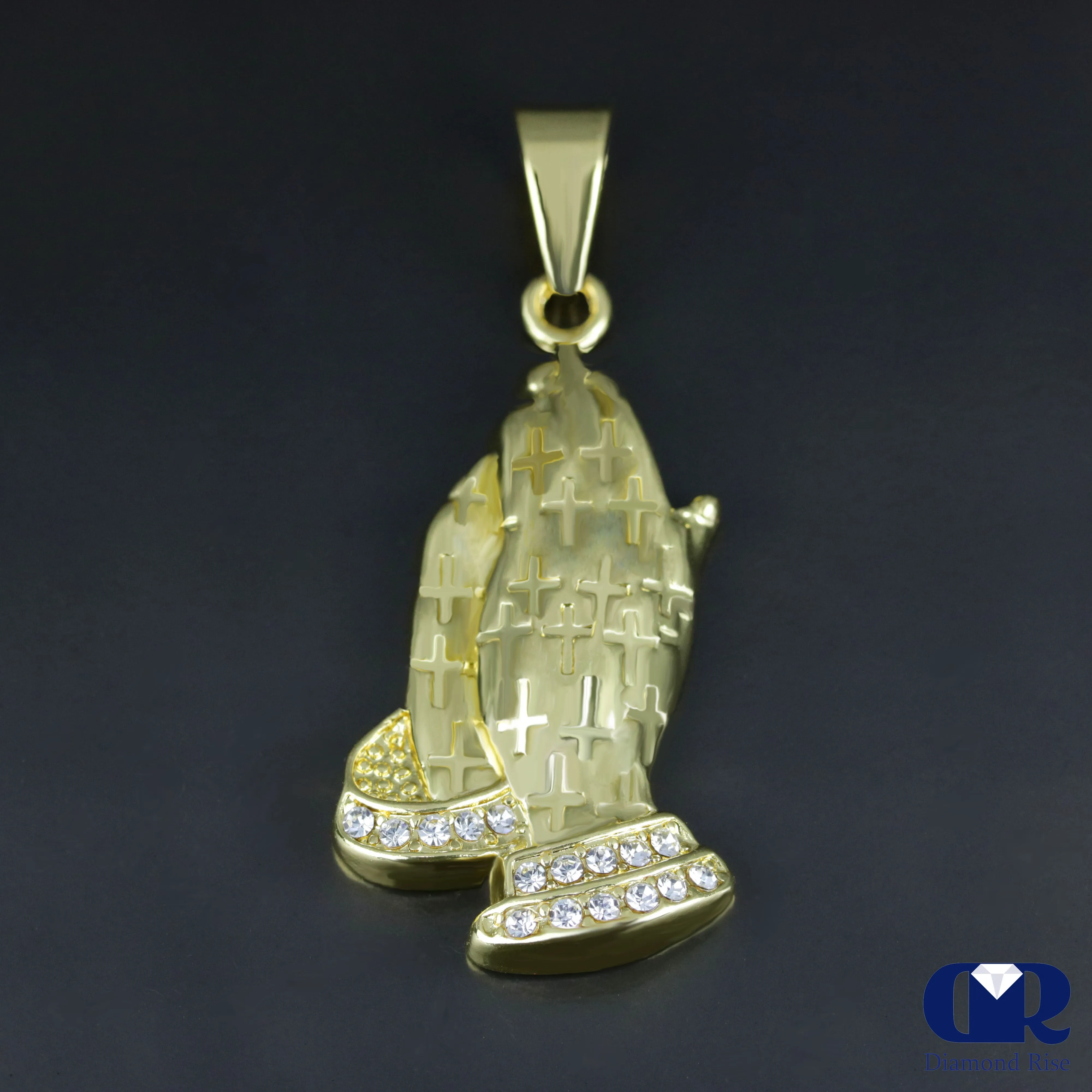 Men's Prayer's Diamond Pendant In 10K Gold