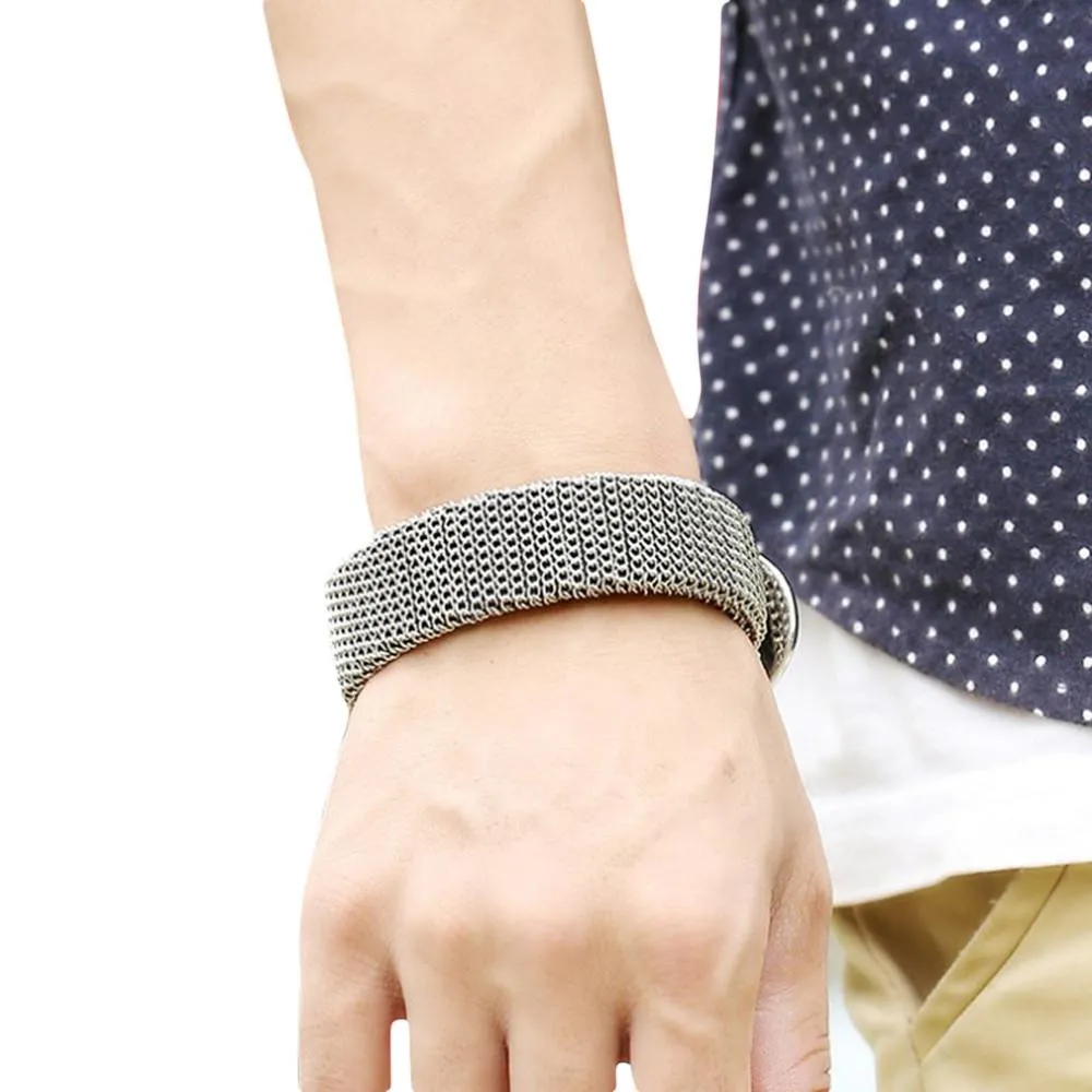 Men's Retro Onyx Mesh Bracelet