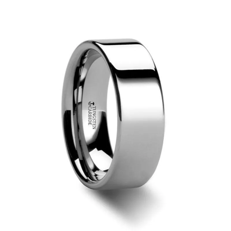 MESA Flat Style White Tungsten Ring for Women - 2mm