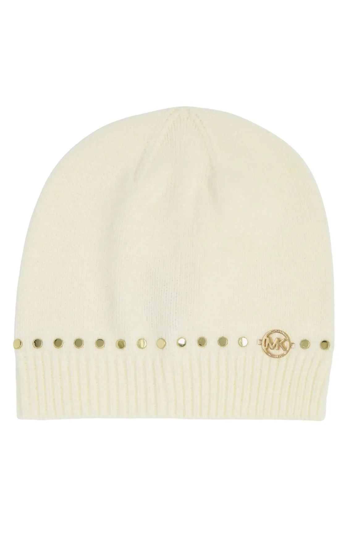 Michael Kors Disk Stud Beanie Cream