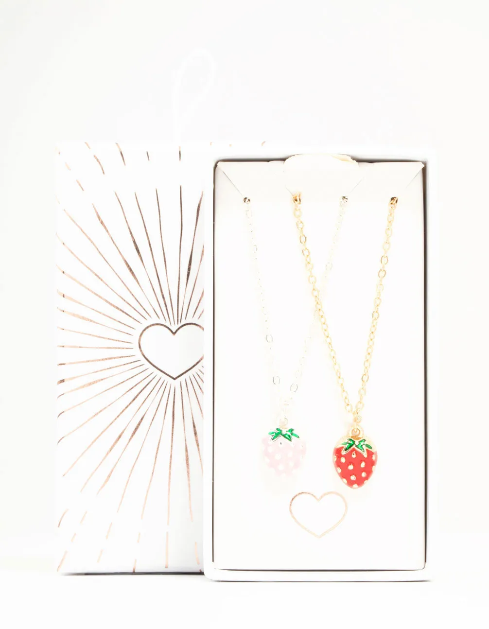 Mixed Metals Strawberry Necklaces 2-Pack