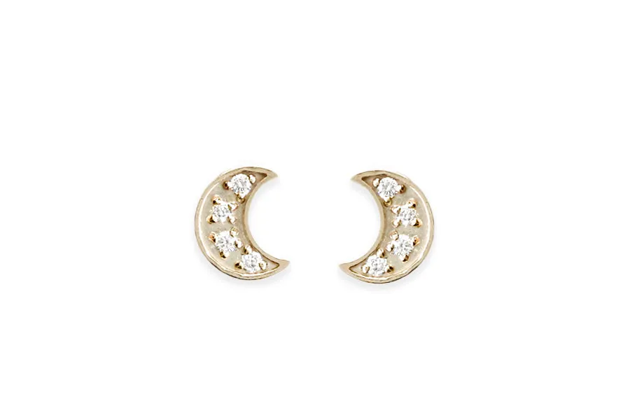 Moon Diamond Studs