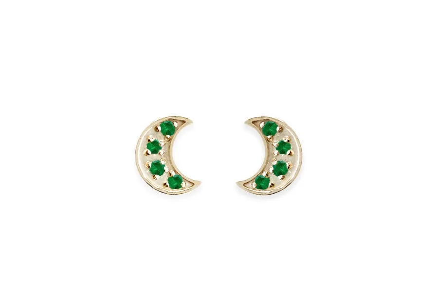 Moon Emerald Studs