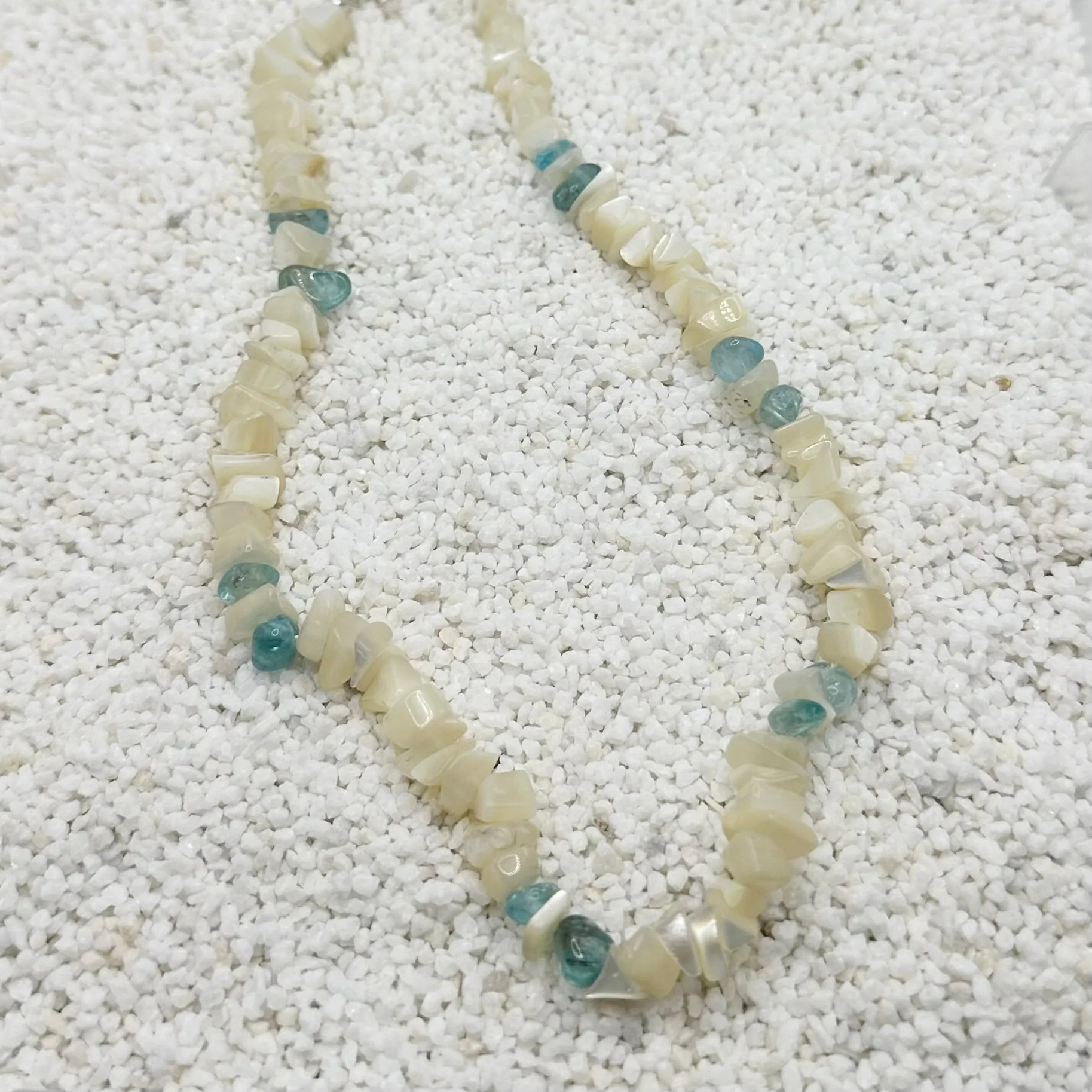 Mother of Pearl & Aquamarine Necklace