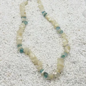 Mother of Pearl & Aquamarine Necklace