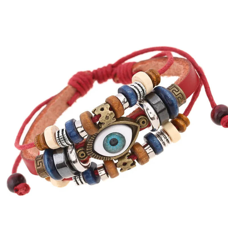 Multi-layer leather bracelet