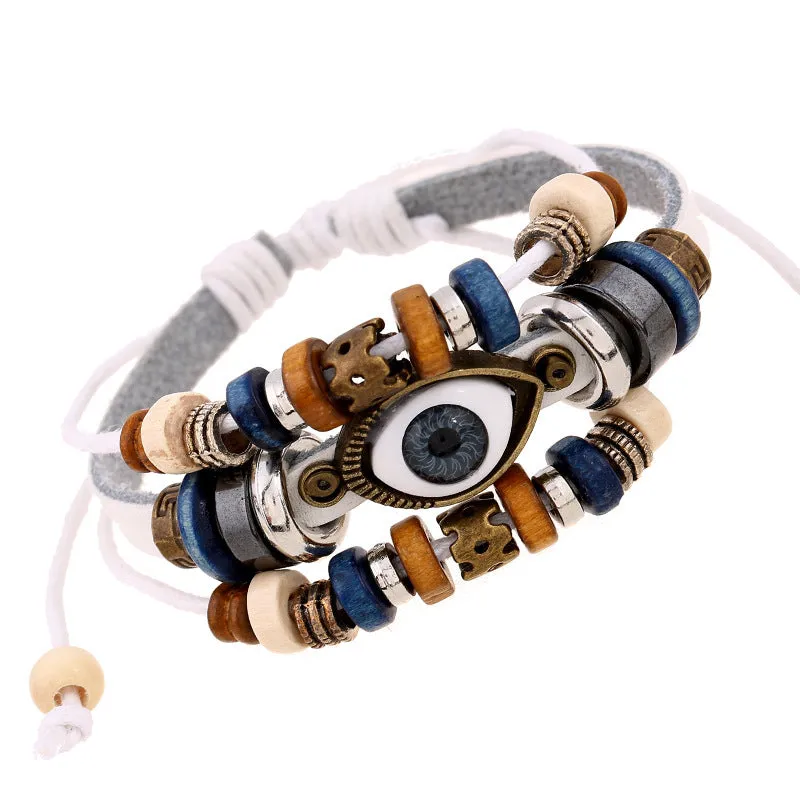 Multi-layer leather bracelet